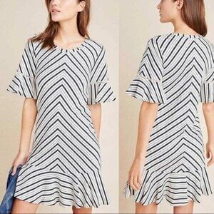 Anthropologie Striped Tunic Mini Dress